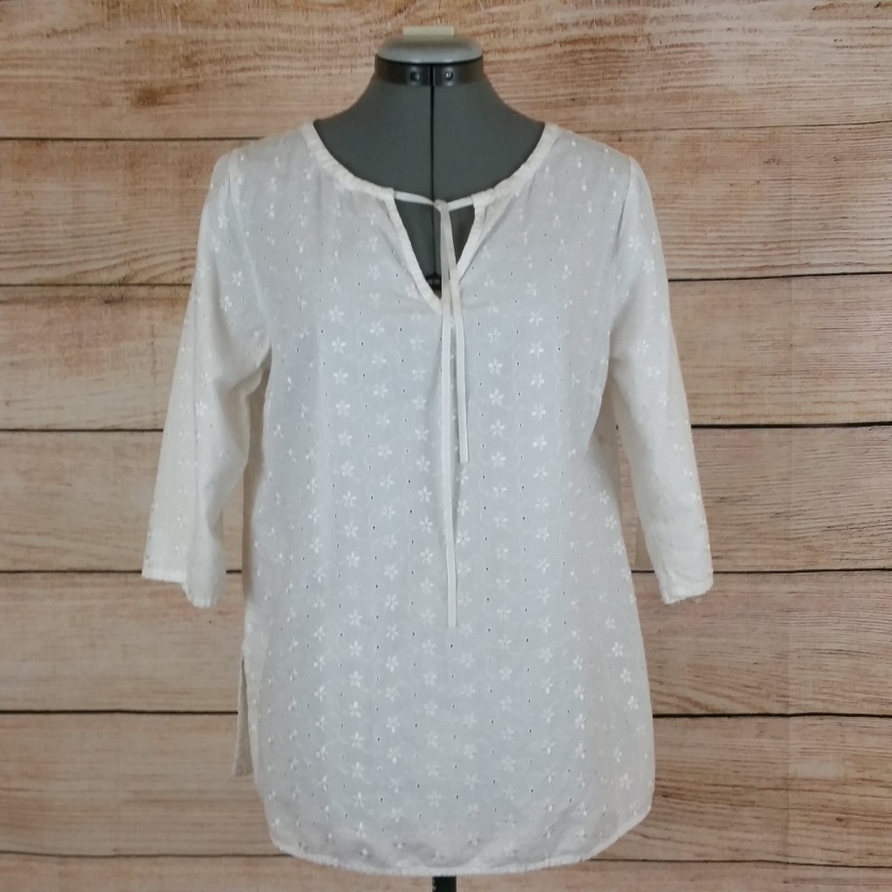 Eyelet White Tunic